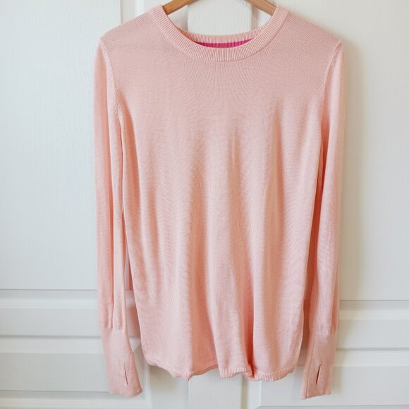 Lululemon Women's Bring It Backbend Sweater Heathered Minty Pink Size 10 - Picture 8 of 8